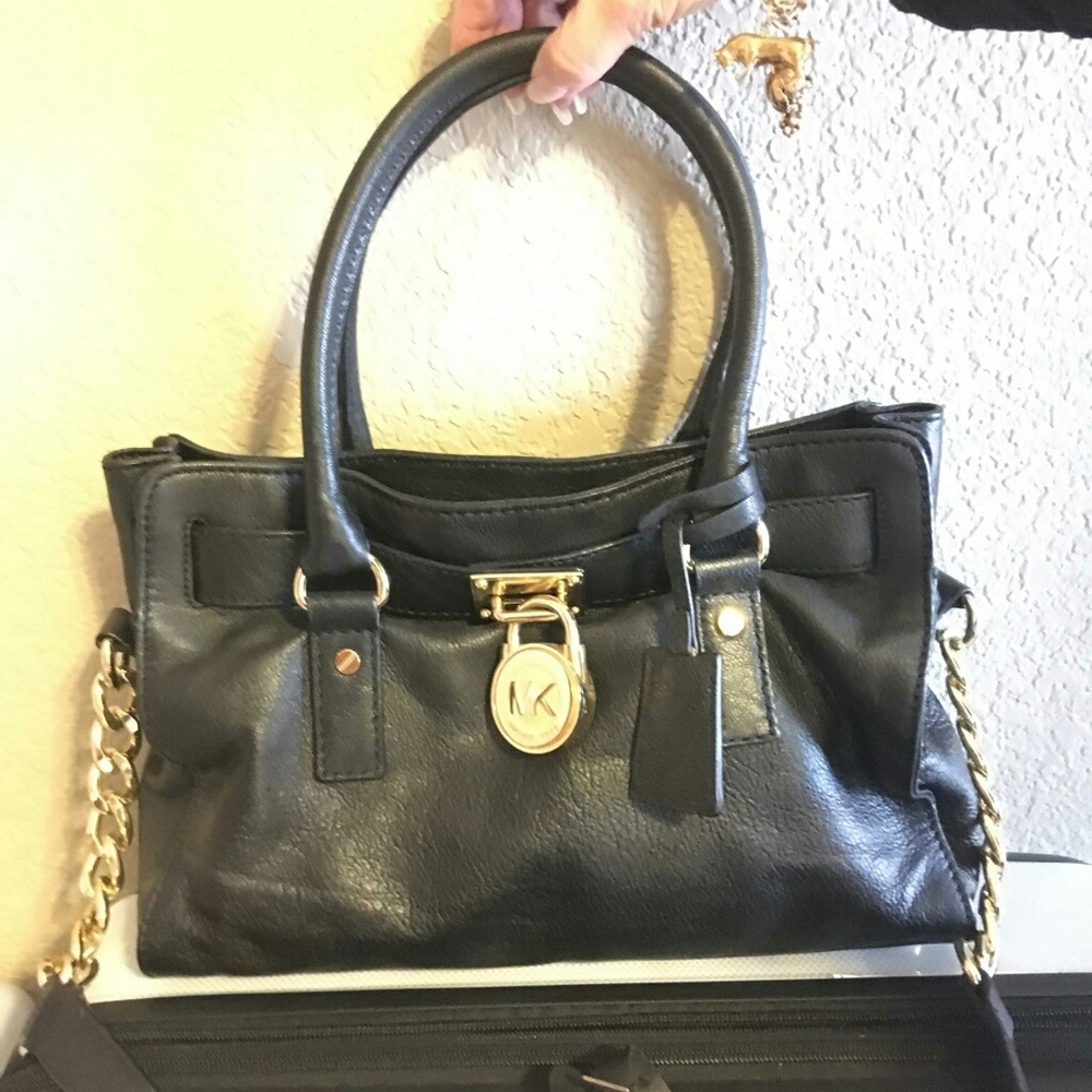 Michael Kors black leather handbag